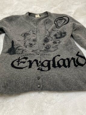 J. Crew Women's Gray Graphic Tee & Cardigan Set